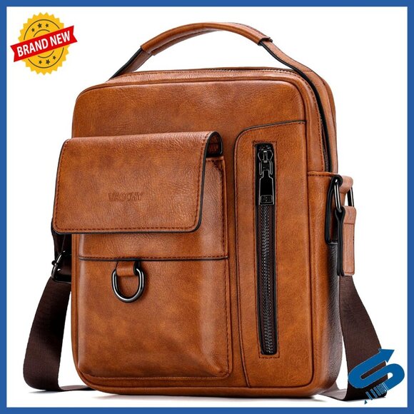 Other - Vegan Leather Messenger Bag Vintage Style Crossbody Shoulder Sling Travel
